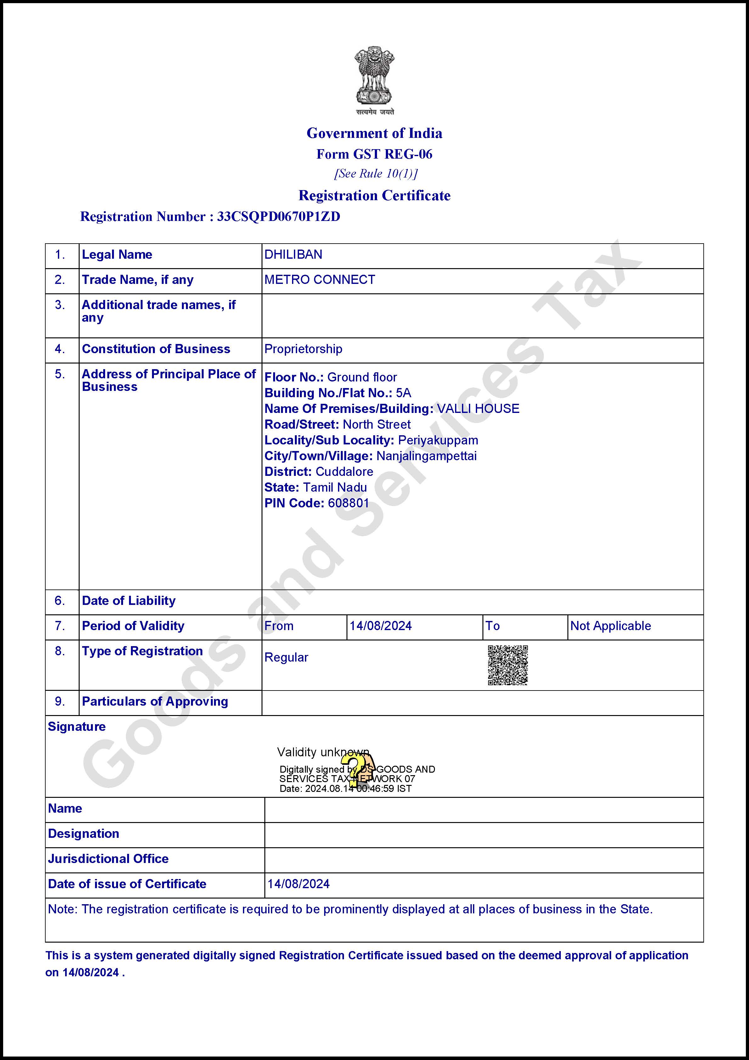Certificate of Incorporation